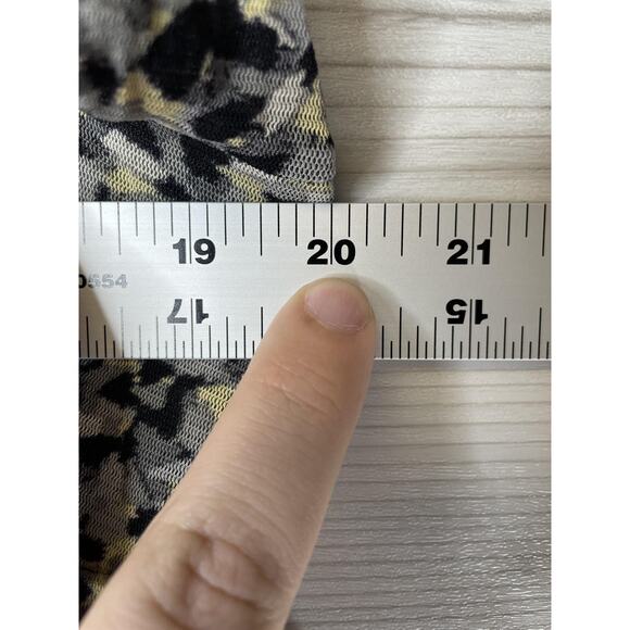 Axcess Liz‎ Claiborne Blouse Womens XL Gray Black Yellow Square Neck Lined Top - Picture 5 of 10